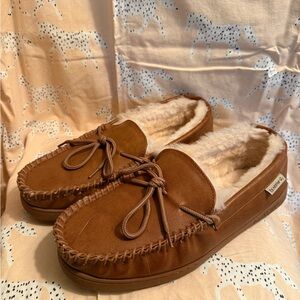 BearPaw Leather Moccasin Slippers